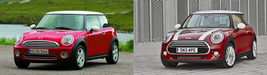 新旧ミニ3ドアのエクステリアの違い