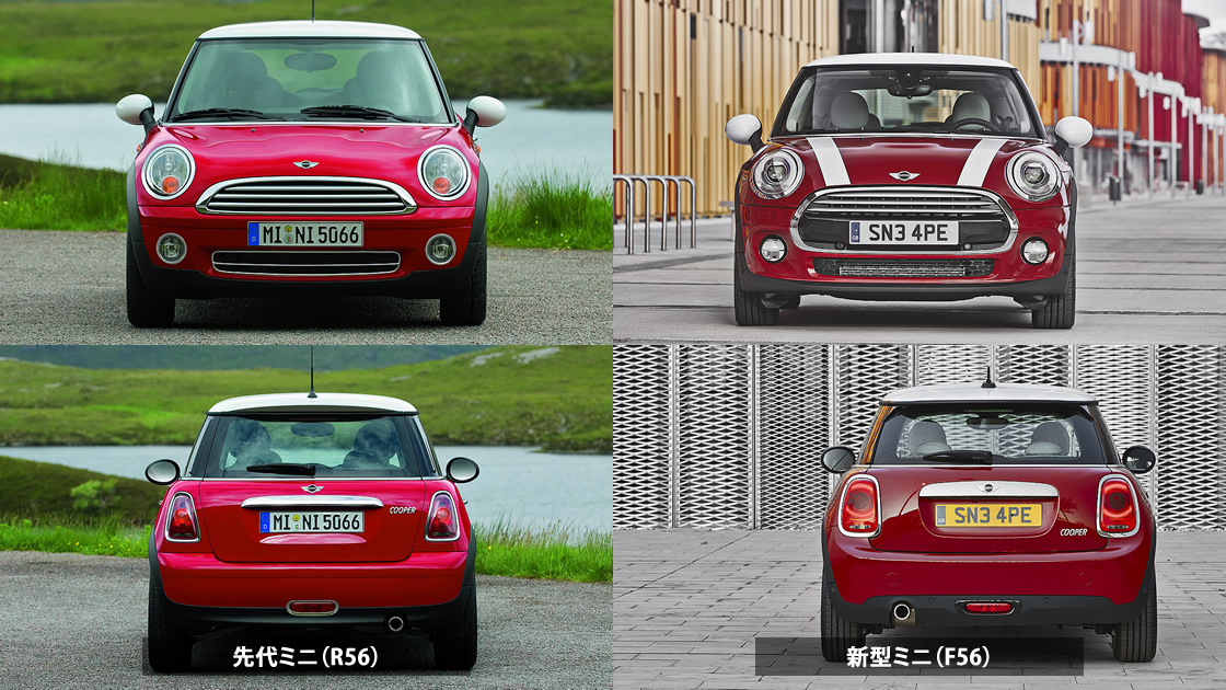 新旧ミニ3ドアのボディサイズの違い